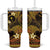 FSM Chuuk State Tumbler With Handle Tribal Pattern Gold Version