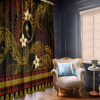 FSM Chuuk State Window Curtain Tribal Pattern Gold Version LT01 - Polynesian Pride