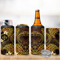 FSM Kosrae State 4 in 1 Can Cooler Tumbler Tribal Pattern Gold Version