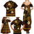 FSM Kosrae State Family Matching Summer Maxi Dress and Hawaiian Shirt Tribal Pattern Gold Version LT01 - Polynesian Pride