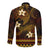 FSM Kosrae State Long Sleeve Button Shirt Tribal Pattern Gold Version LT01 - Polynesian Pride