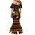 FSM Kosrae State Mermaid Dress Tribal Pattern Gold Version LT01 - Polynesian Pride