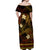 FSM Kosrae State Off Shoulder Maxi Dress Tribal Pattern Gold Version LT01 - Polynesian Pride