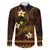 FSM Pohnpei State Family Matching Long Sleeve Bodycon Dress and Hawaiian Shirt Tribal Pattern Gold Version LT01 Dad's Shirt - Long Sleeve Gold - Polynesian Pride