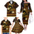 FSM Pohnpei State Family Matching Off Shoulder Long Sleeve Dress and Hawaiian Shirt Tribal Pattern Gold Version LT01 - Polynesian Pride