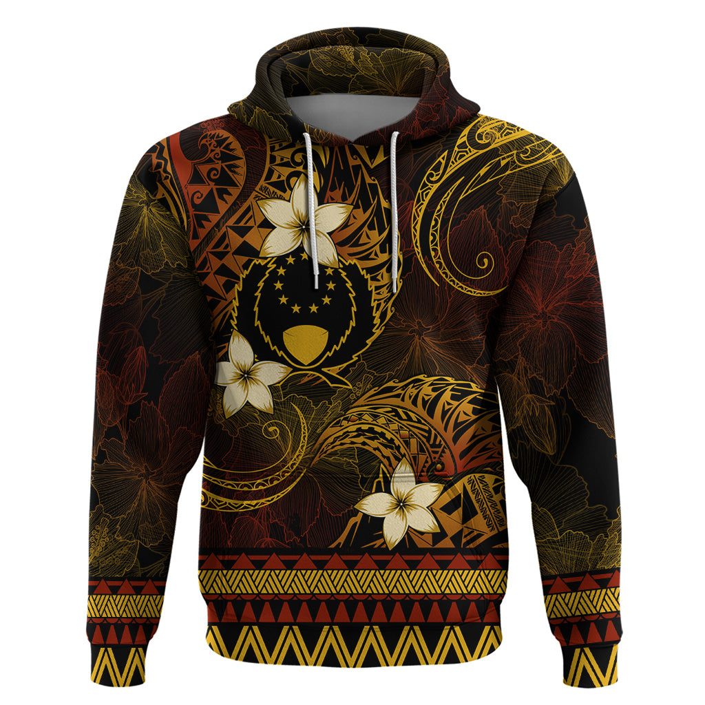 FSM Pohnpei State Hoodie Tribal Pattern Gold Version LT01 Pullover Hoodie Gold - Polynesian Pride