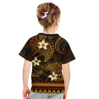 FSM Pohnpei State Kid T Shirt Tribal Pattern Gold Version LT01 - Polynesian Pride