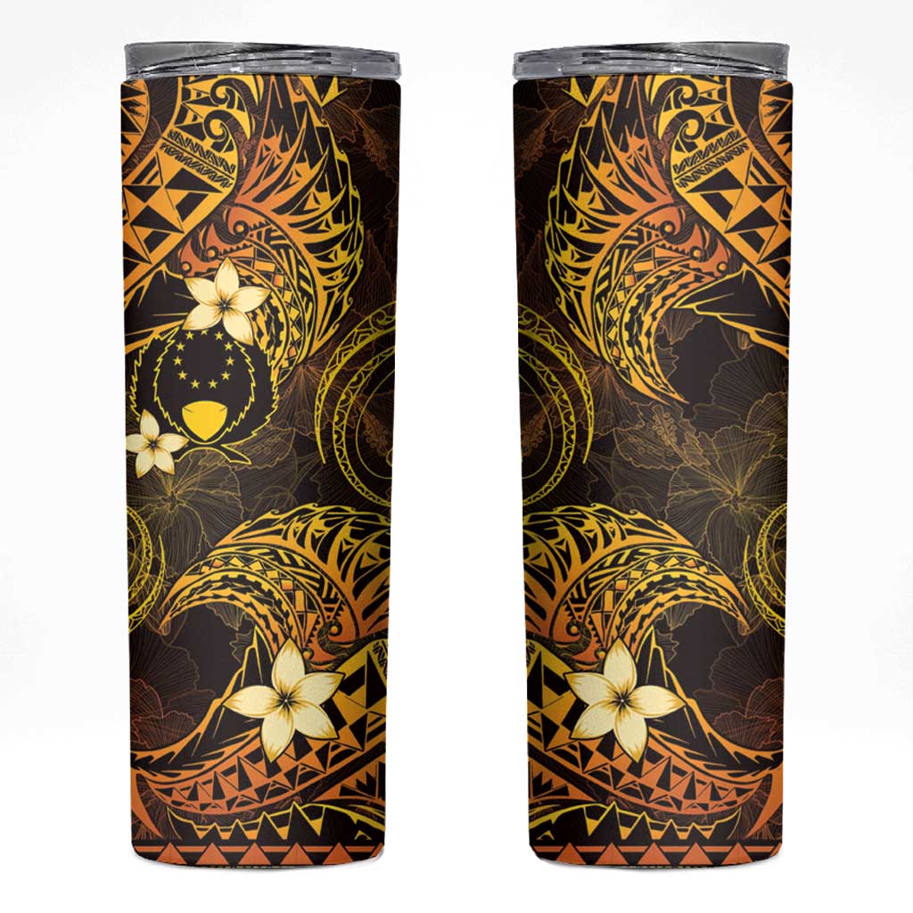 FSM Pohnpei State Skinny Tumbler Tribal Pattern Gold Version