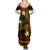 FSM Pohnpei State Summer Maxi Dress Tribal Pattern Gold Version LT01 - Polynesian Pride