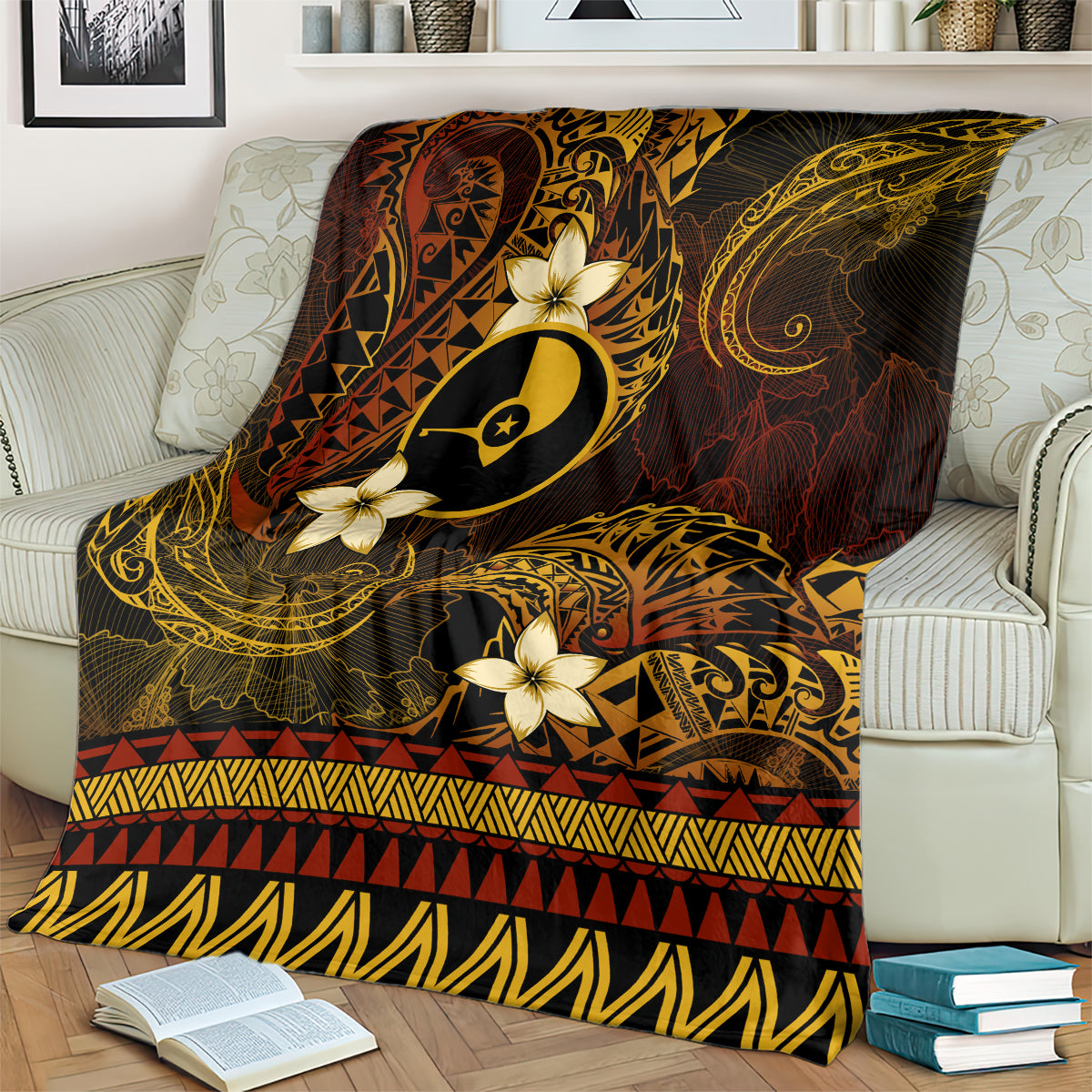 FSM Yap State Blanket Tribal Pattern Gold Version