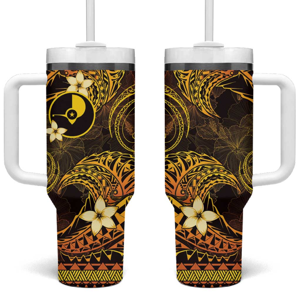 FSM Yap State Tumbler With Handle Tribal Pattern Gold Version