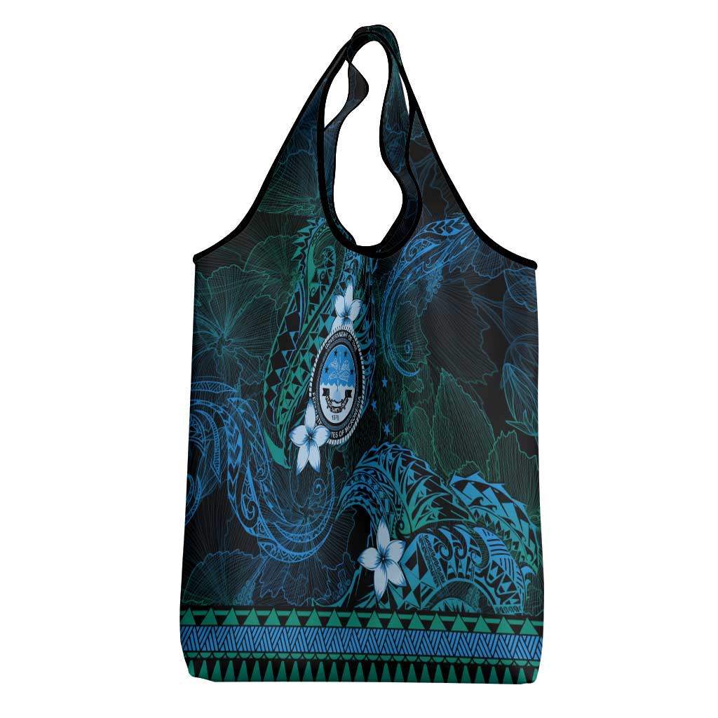 FSM Culture Day Grocery Bag Tribal Pattern Ocean Version