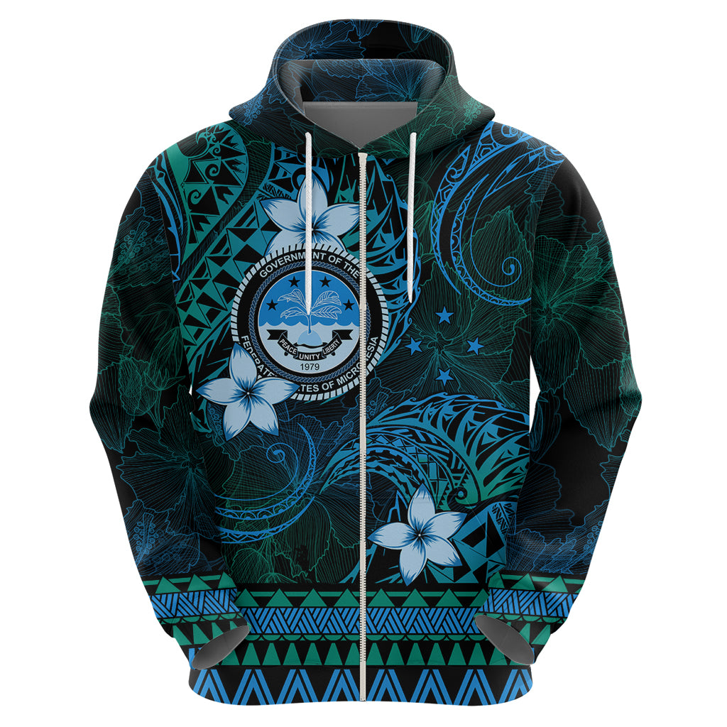 FSM Culture Day Hoodie Tribal Pattern Ocean Version LT01 - Polynesian Pride