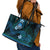 FSM Culture Day Leather Tote Bag Tribal Pattern Ocean Version