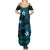 FSM Culture Day Summer Maxi Dress Tribal Pattern Ocean Version LT01 - Polynesian Pride