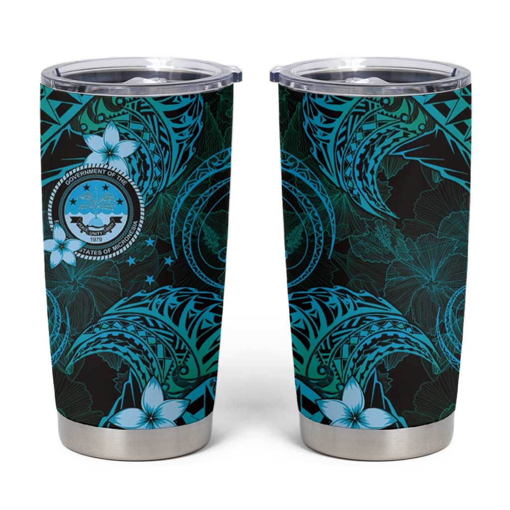 FSM Culture Day Tumbler Cup Tribal Pattern Ocean Version