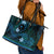 FSM Chuuk State Leather Tote Bag Tribal Pattern Ocean Version