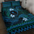 FSM Chuuk State Quilt Bed Set Tribal Pattern Ocean Version