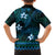 FSM Kosrae State Family Matching Off Shoulder Short Dress and Hawaiian Shirt Tribal Pattern Ocean Version LT01 - Polynesian Pride