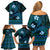 FSM Kosrae State Family Matching Off Shoulder Short Dress and Hawaiian Shirt Tribal Pattern Ocean Version LT01 - Polynesian Pride