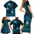 FSM Kosrae State Family Matching Short Sleeve Bodycon Dress and Hawaiian Shirt Tribal Pattern Ocean Version LT01 - Polynesian Pride