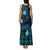 FSM Kosrae State Family Matching Tank Maxi Dress and Hawaiian Shirt Tribal Pattern Ocean Version LT01 - Polynesian Pride