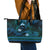 FSM Kosrae State Leather Tote Bag Tribal Pattern Ocean Version