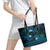 FSM Kosrae State Leather Tote Bag Tribal Pattern Ocean Version