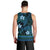 FSM Kosrae State Men Tank Top Tribal Pattern Ocean Version LT01 - Polynesian Pride