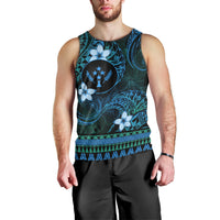 FSM Kosrae State Men Tank Top Tribal Pattern Ocean Version LT01 - Polynesian Pride