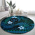 FSM Kosrae State Round Carpet Tribal Pattern Ocean Version