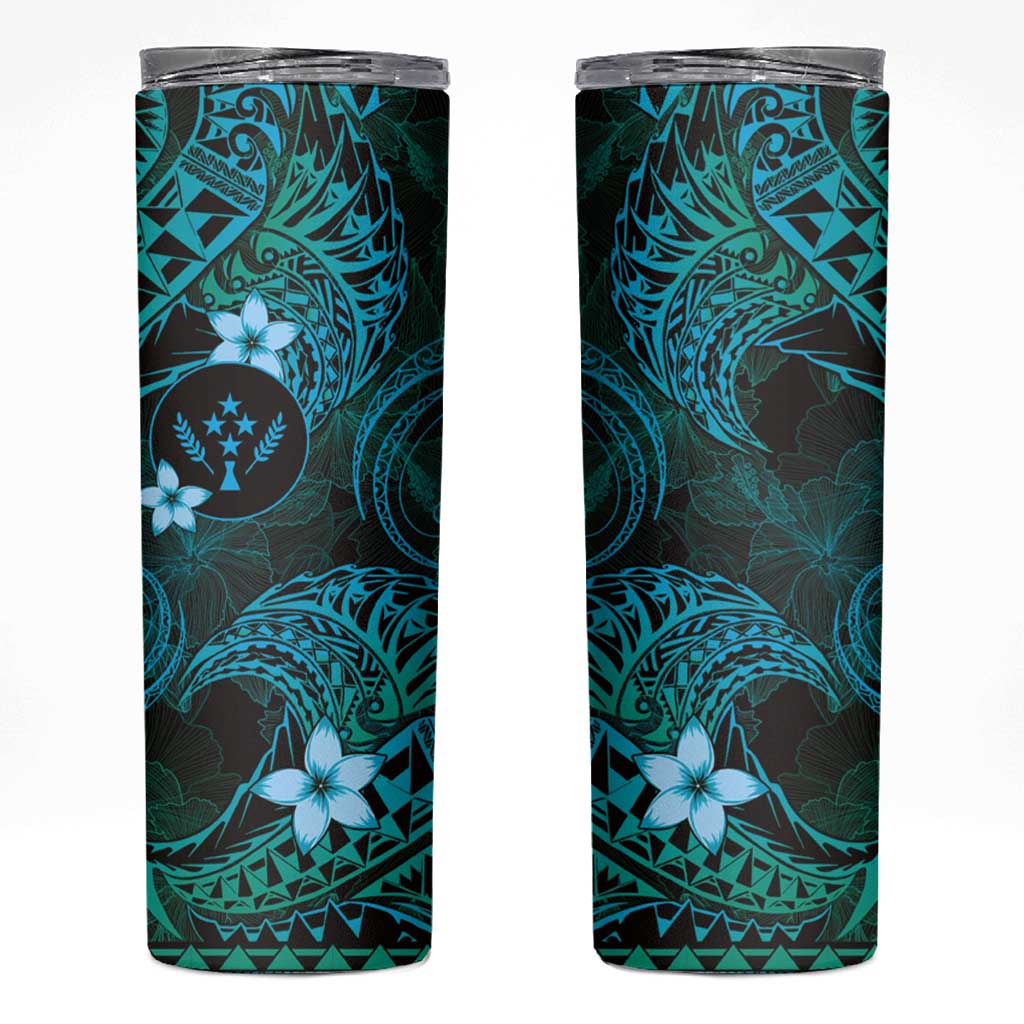 FSM Kosrae State Skinny Tumbler Tribal Pattern Ocean Version