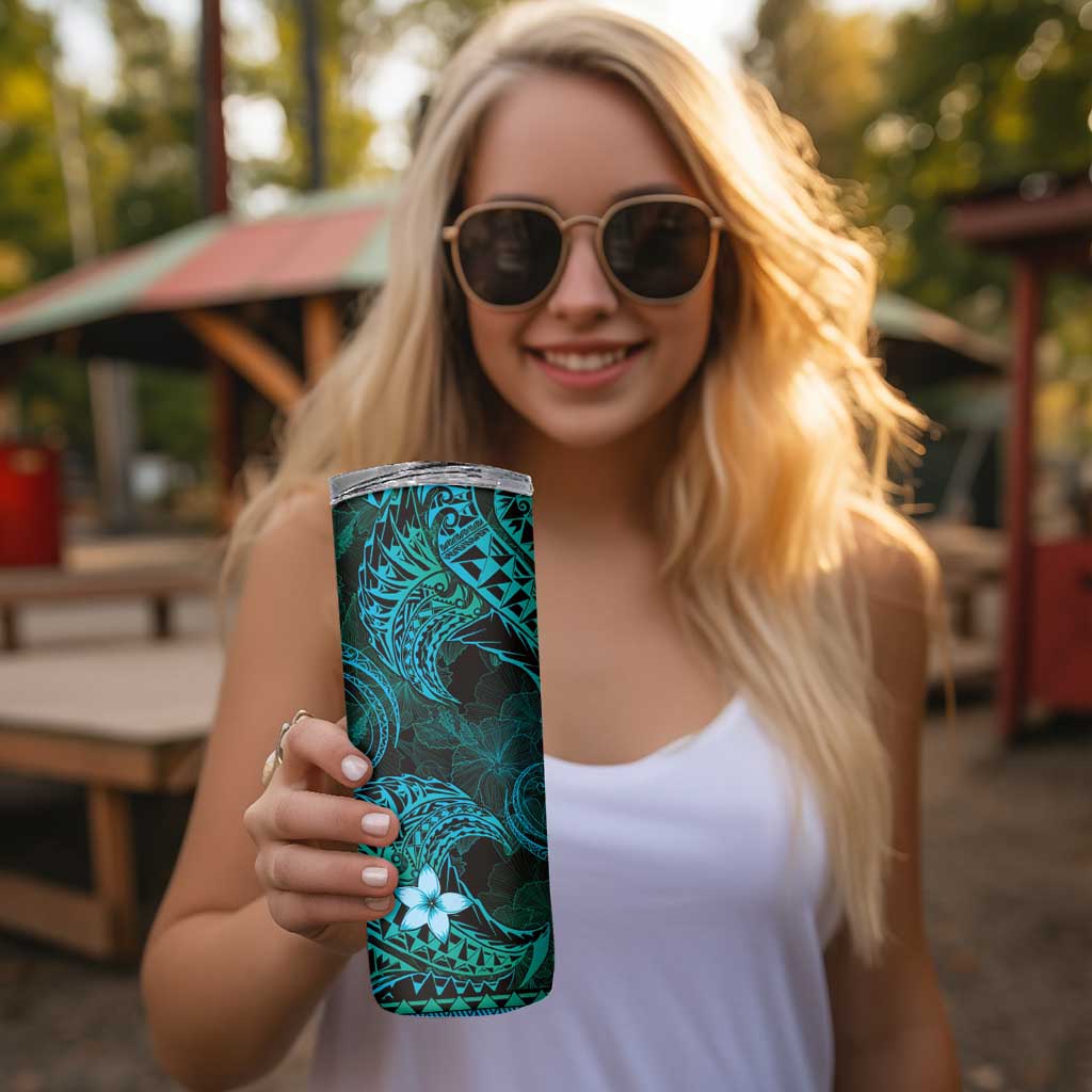 FSM Kosrae State Skinny Tumbler Tribal Pattern Ocean Version