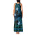 FSM Kosrae State Tank Maxi Dress Tribal Pattern Ocean Version LT01 - Polynesian Pride