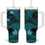 FSM Kosrae State Tumbler With Handle Tribal Pattern Ocean Version