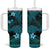 FSM Pohnpei State Tumbler With Handle Tribal Pattern Ocean Version