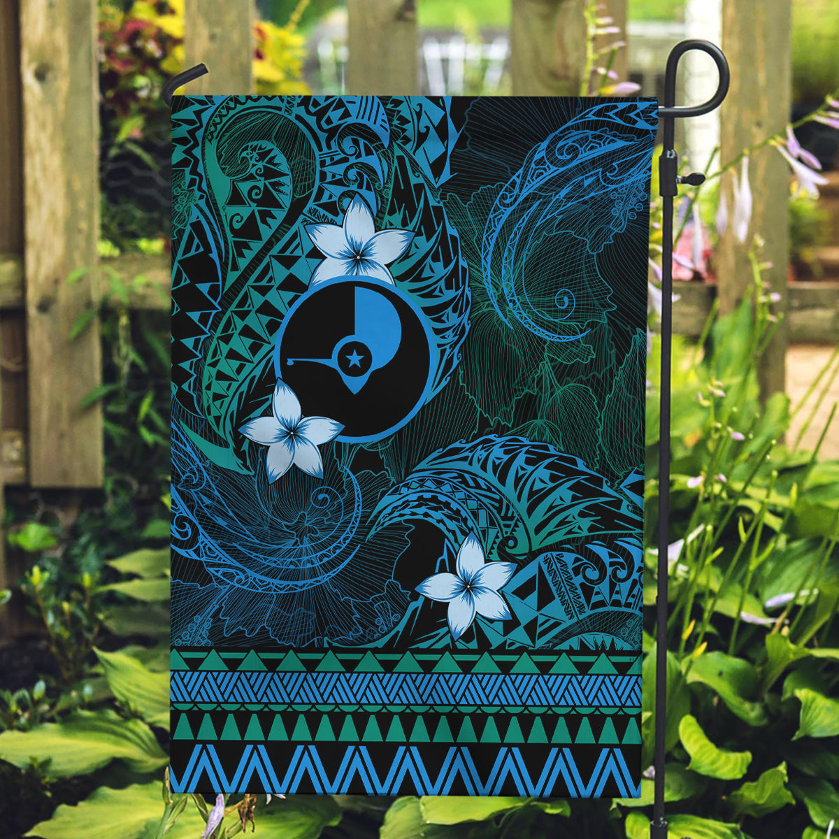 FSM Yap State Garden Flag Tribal Pattern Ocean Version