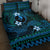 FSM Yap State Quilt Bed Set Tribal Pattern Ocean Version