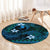 FSM Yap State Round Carpet Tribal Pattern Ocean Version