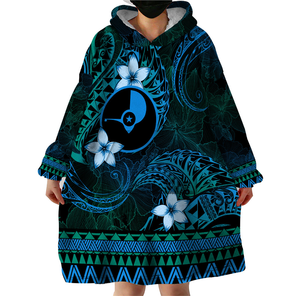 FSM Yap State Wearable Blanket Hoodie Tribal Pattern Ocean Version LT01 - Polynesian Pride