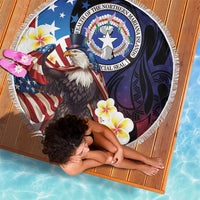 Northern Mariana Islands 4th of July Beach Blanket Plumeria USA Eagle