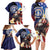 Personalized Northern Mariana Islands 4th of July Family Matching Long Sleeve Bodycon Dress and Hawaiian Shirt Plumeria USA Eagle