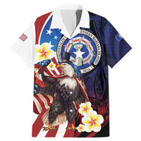 Personalized Northern Mariana Islands 4th of July Family Matching Mermaid Dress and Hawaiian Shirt Plumeria USA Eagle LT01 Dad's Shirt - Short Sleeve Multicolor - Polynesian Pride