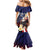 Personalized Northern Mariana Islands 4th of July Family Matching Mermaid Dress and Hawaiian Shirt Plumeria USA Eagle