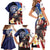 Personalized Northern Mariana Islands 4th of July Family Matching Short Sleeve Bodycon Dress and Hawaiian Shirt Plumeria USA Eagle
