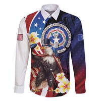 Personalized Northern Mariana Islands 4th of July Family Matching Short Sleeve Bodycon Dress and Hawaiian Shirt Plumeria USA Eagle LT01 Dad's Shirt - Long Sleeve Multicolor - Polynesian Pride