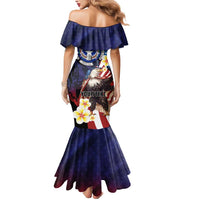 Personalized Northern Mariana Islands 4th of July Mermaid Dress Plumeria USA Eagle