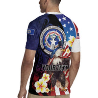 Personalized Northern Mariana Islands 4th of July Rugby Jersey Plumeria USA Eagle