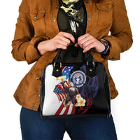 Northern Mariana Islands 4th of July Shoulder Handbag Plumeria USA Eagle