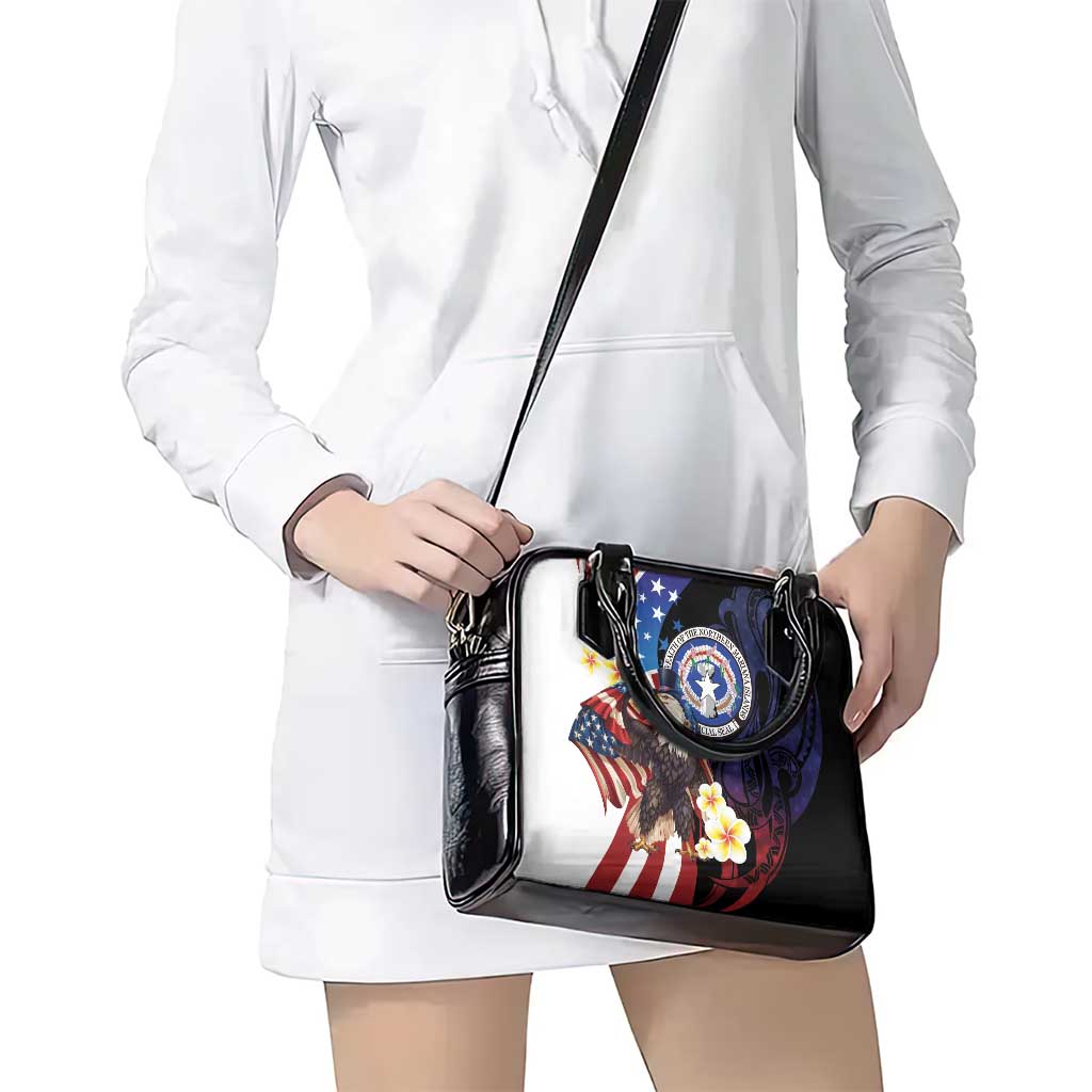 Northern Mariana Islands 4th of July Shoulder Handbag Plumeria USA Eagle